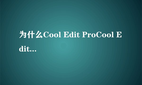 为什么Cool Edit ProCool Edit ProV2.1 下载了我的电脑不能安装呢?