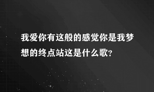 我爱你有这般的感觉你是我梦想的终点站这是什么歌？