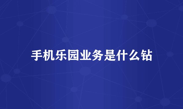 手机乐园业务是什么钻