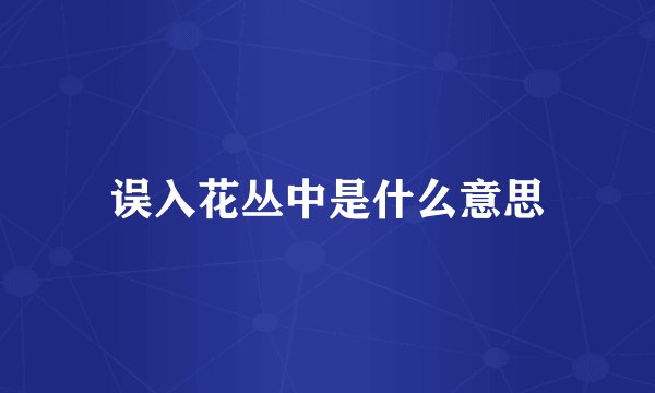 误入花丛中是什么意思