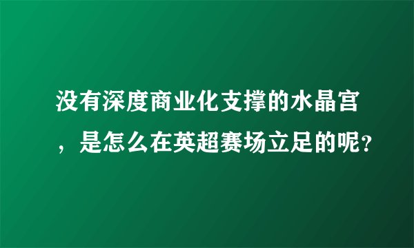 没有深度商业化支撑的水晶宫，是怎么在英超赛场立足的呢？