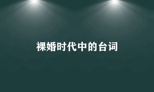 裸婚时代中的台词