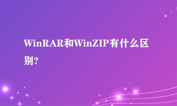 WinRAR和WinZIP有什么区别?