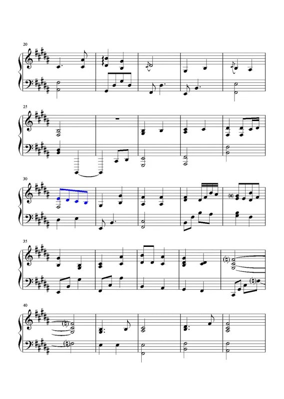 求莫文蔚的那首《外面的世界》钢琴曲谱...