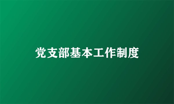 党支部基本工作制度