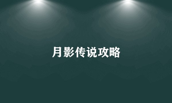 月影传说攻略