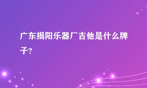 广东揭阳乐器厂吉他是什么牌子？