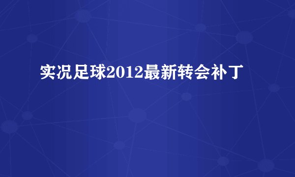 实况足球2012最新转会补丁