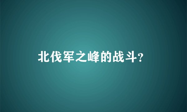 北伐军之峰的战斗？