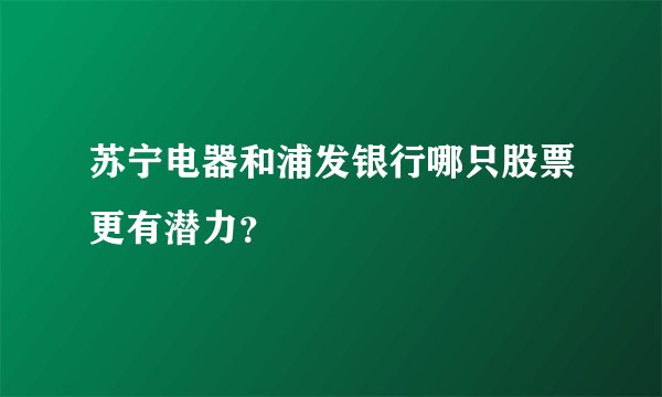 苏宁电器和浦发银行哪只股票更有潜力？