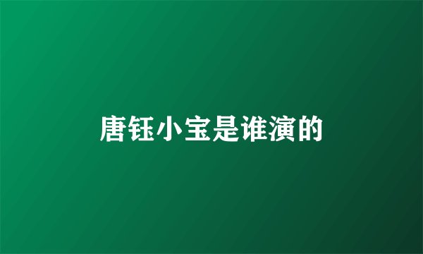 唐钰小宝是谁演的