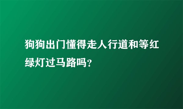 狗狗出门懂得走人行道和等红绿灯过马路吗？