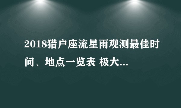 2018猎户座流星雨观测最佳时间、地点一览表 极大时间什么时候
