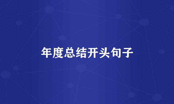 年度总结开头句子