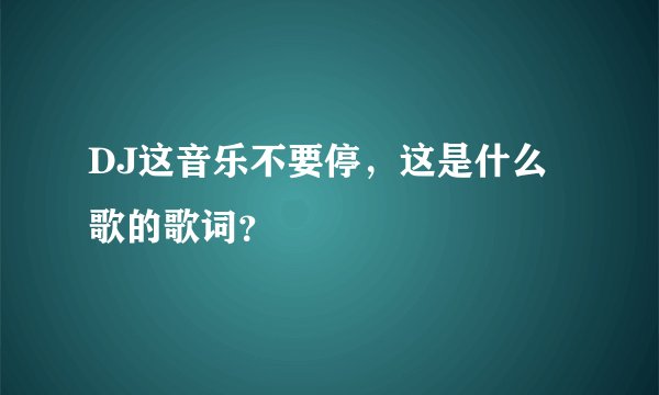 DJ这音乐不要停，这是什么歌的歌词？