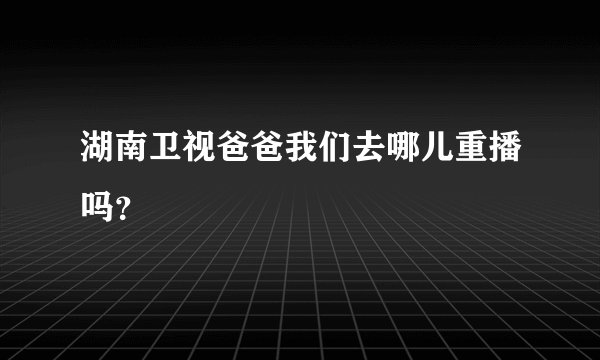 湖南卫视爸爸我们去哪儿重播吗？