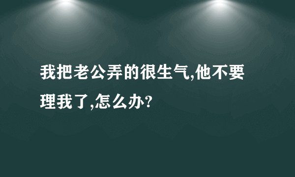 我把老公弄的很生气,他不要理我了,怎么办?