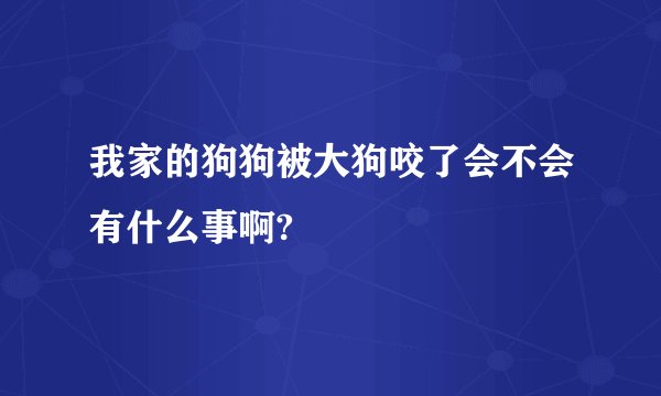 我家的狗狗被大狗咬了会不会有什么事啊?