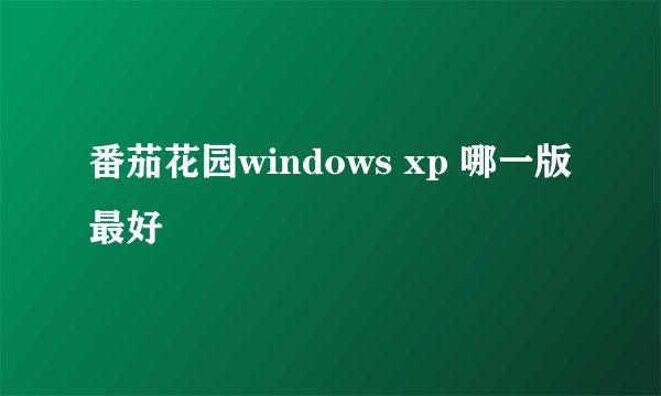 番茄花园windows xp 哪一版最好