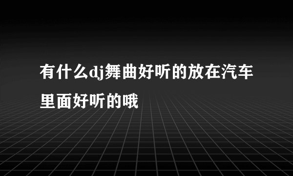有什么dj舞曲好听的放在汽车里面好听的哦