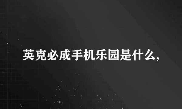 英克必成手机乐园是什么,