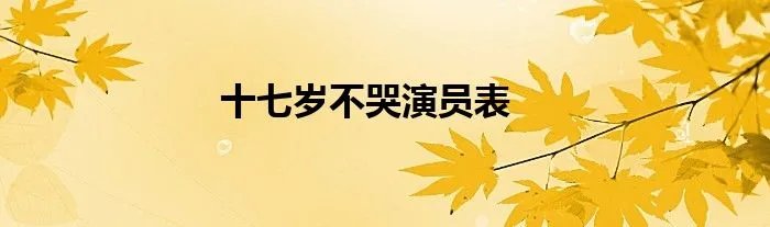 十七岁不哭演员表