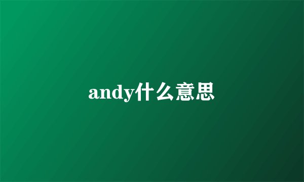 andy什么意思