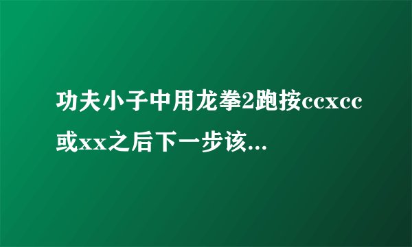功夫小子中用龙拳2跑按ccxcc或xx之后下一步该怎么连招各位英雄豪杰帮帮忙啊