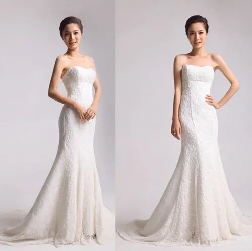 白色婚纱礼服图片大全  小胸适合穿什么样的婚纱