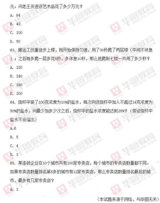 2014年国家公务员考试《行测》真题（完整版）