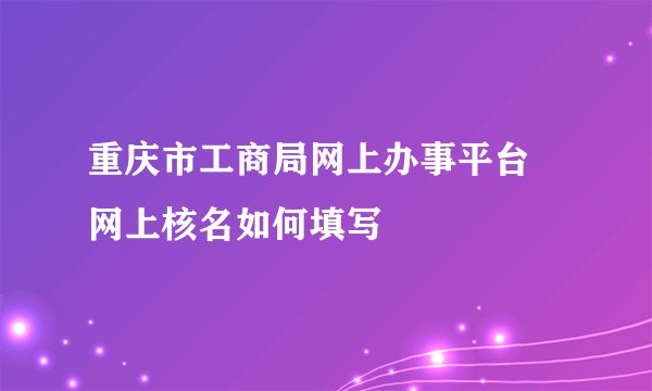 重庆市工商局网上办事平台 网上核名如何填写