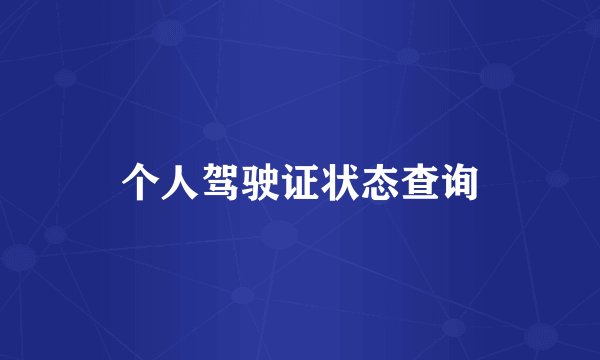 个人驾驶证状态查询