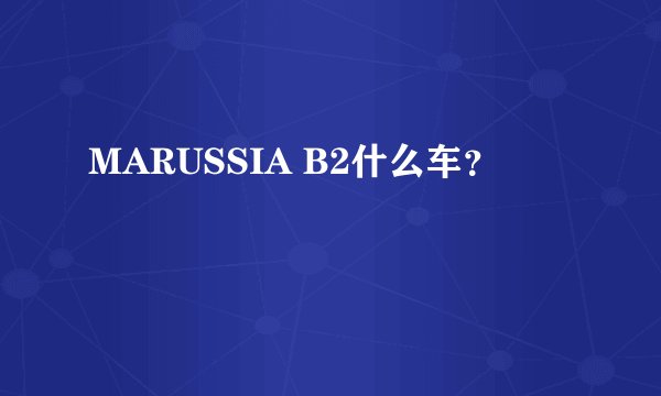 MARUSSIA B2什么车？
