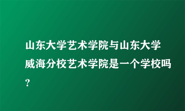 山东大学艺术学院与山东大学威海分校艺术学院是一个学校吗？
