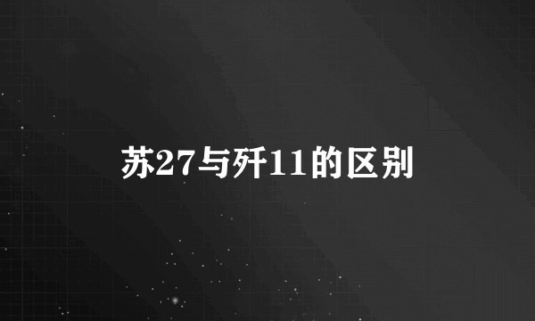苏27与歼11的区别