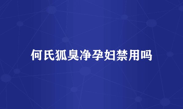 何氏狐臭净孕妇禁用吗