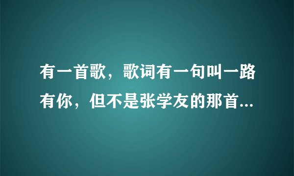 有一首歌，歌词有一句叫一路有你，但不是张学友的那首一路有你
