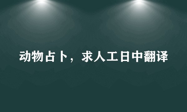 动物占卜，求人工日中翻译