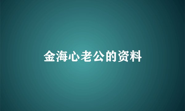 金海心老公的资料
