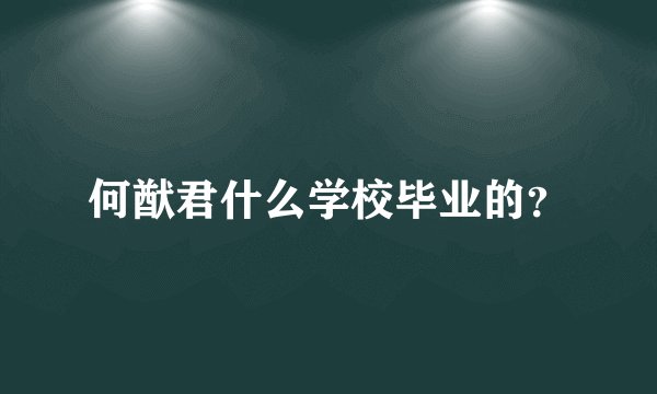 何猷君什么学校毕业的？
