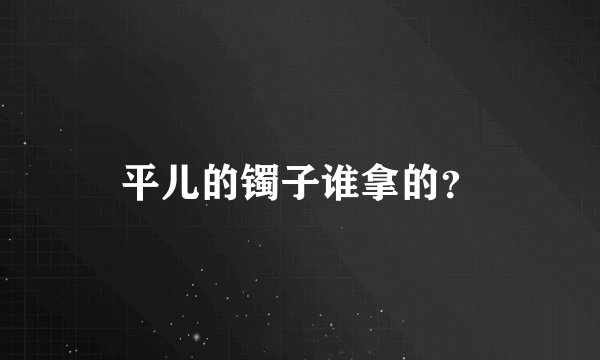 平儿的镯子谁拿的？