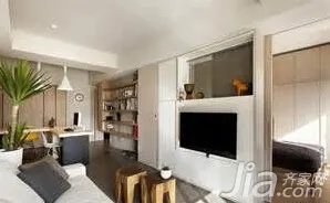 小户型客厅兼书房装修效果图