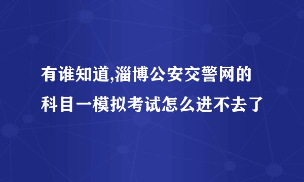 有谁知道,淄博公安交警网的科目一模拟考试怎么进不去了