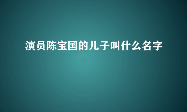 演员陈宝国的儿子叫什么名字
