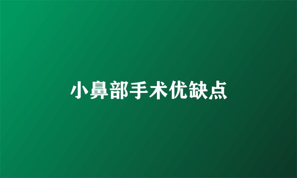 小鼻部手术优缺点