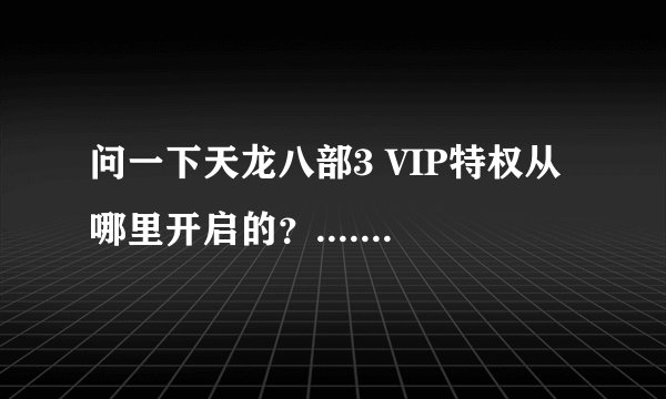问一下天龙八部3 VIP特权从哪里开启的？.......