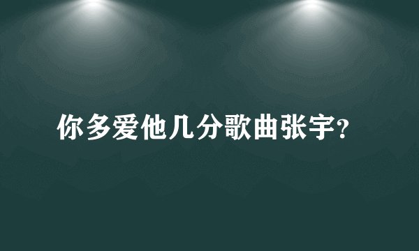 你多爱他几分歌曲张宇？