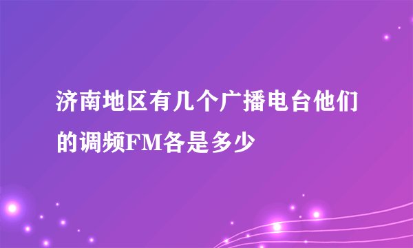 济南地区有几个广播电台他们的调频FM各是多少