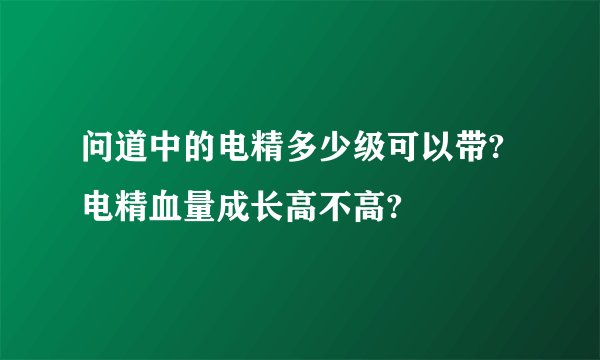 问道中的电精多少级可以带?电精血量成长高不高?