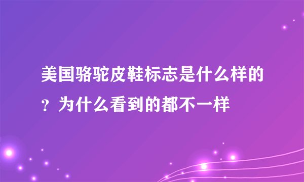 美国骆驼皮鞋标志是什么样的？为什么看到的都不一样